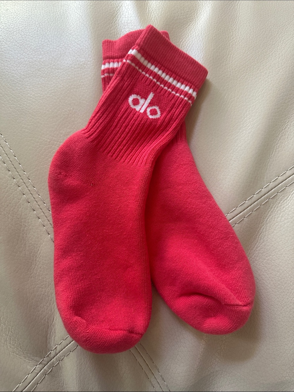Authentic Alo Sold Out Candy Red Socks Never Worn M